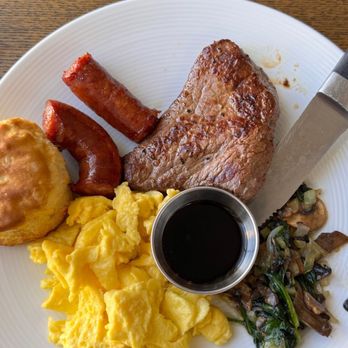 Kinsmith - Steak and eggs with a side of sausage! Excellent. - Southern Near Me - Montgomery, Alabama Kinsmith - Steak and eggs with a side of sausage! Excellent. - Southern Near Me - Montgomery, Alabama