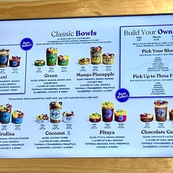 SoBoL - Menu - Acai Bowls Near Me - Apex, North Carolina