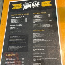 Cafe Wing Max - Menu