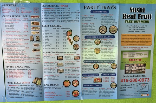 Menu photo 2 Sushi Real Fruit East York, ON