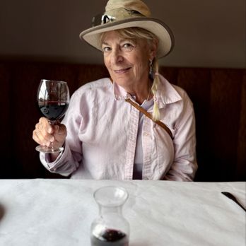 Caldeiras Restaurant - The wife enjoying wine - Portuguese Near Me - Fall River, Massachusetts