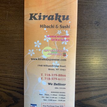 Kiraku Sushi - Menu - Sushi Bars Near Me - Bronx, New York Kiraku Sushi - Menu - Sushi Bars Near Me - Bronx, New York