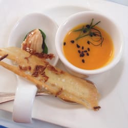 La Cambuse - Crème of carrot and salmon starter