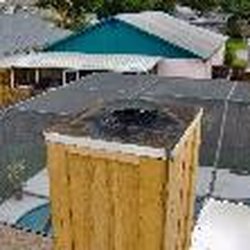 Suncoast Fireplace Chimney & Dryer Vent Cleaning - Rotted Chase Cover Before