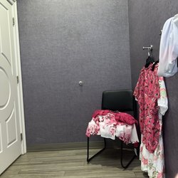 Belk - The back plus size dressing room that's located in the lingerie section.
