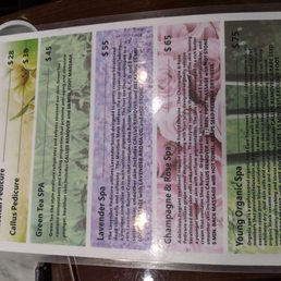 Pedicure/spa prices
