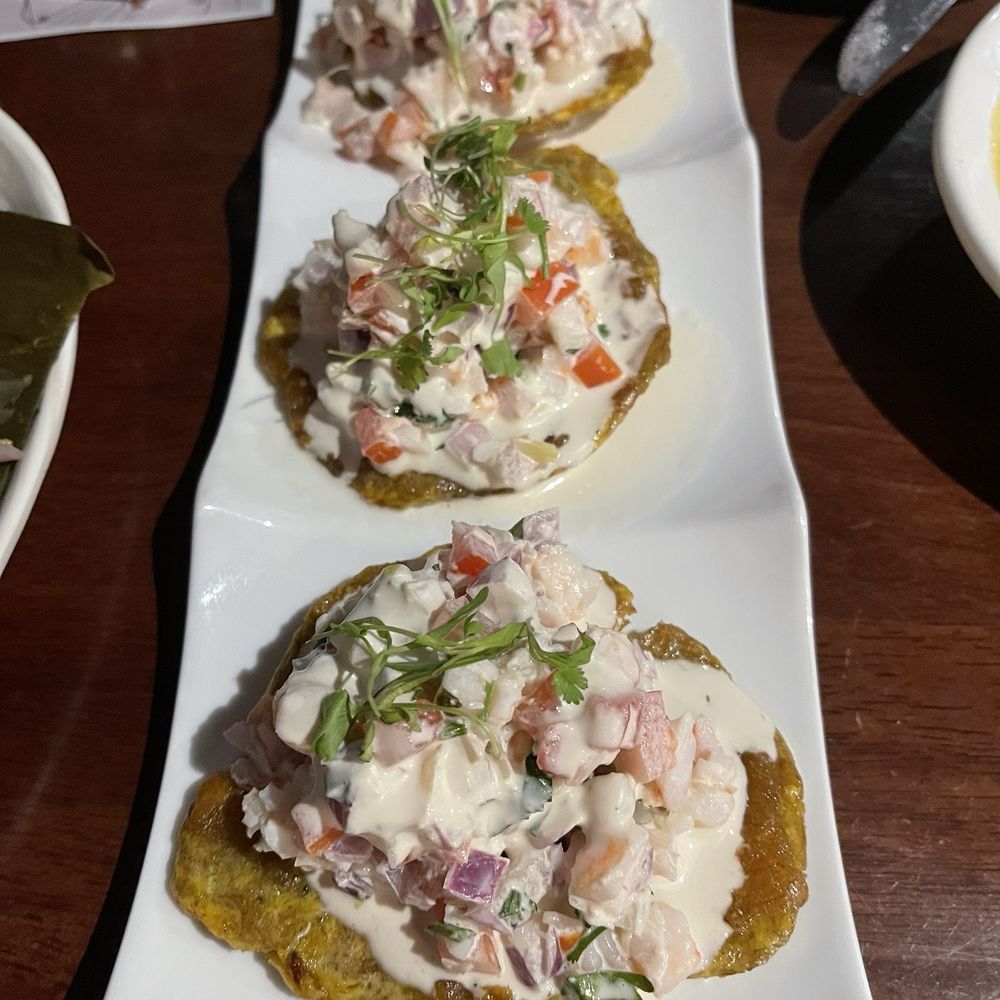 Zambrano’s Peruvian Cuisine - Patacones con ceviche de camaron - Peruvian Near Me - Edmond, Oklahoma Zambrano’s Peruvian Cuisine - Patacones con ceviche de camaron - Peruvian Near Me - Edmond, Oklahoma