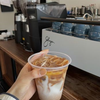 Mechanic Coffee - Iced latte with almond mink - Coffee & Tea Near Me - Verona, Pennsylvania