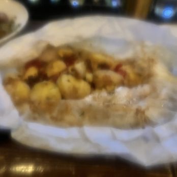 Felice 15 Gold - Branzino cooked with potatoes--bad pic of a delicious dish - Wine Bars Near Me - New York, New York