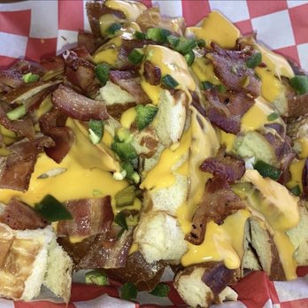 Fountainhead Brewing Company - Pretzel Bites with toppings and bacon - Breweries Near Me - Sacramento, California Fountainhead Brewing Company - Pretzel Bites with toppings and bacon - Breweries Near Me - Sacramento, California