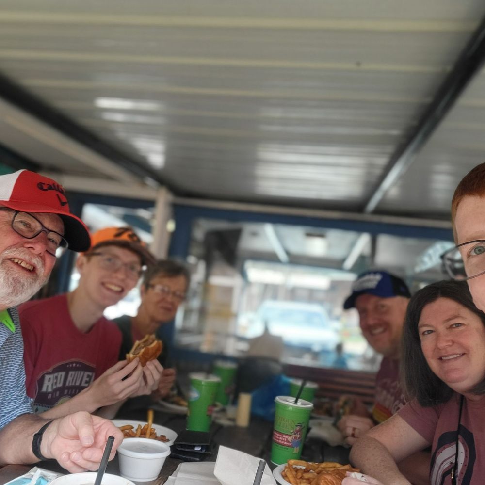 Enjoying a birthday lunch Enjoying a birthday lunch