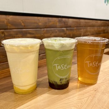 Tastea - Mango All the Way Slush, Matcha Thai Milk Tea Slush, Jasmine Green Milk Tea - Coffee & Tea Near Me - Alhambra, California
