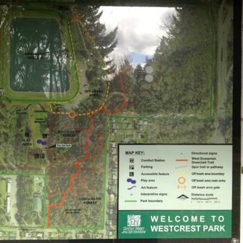 Westcrest Park Off-Leash Area - Map of the park. - Dog Parks Near Me - Seattle, Washington Westcrest Park Off-Leash Area - Map of the park. - Dog Parks Near Me - Seattle, Washington