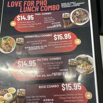 Love For Pho - Lunch menu - Vietnamese Near Me - Vancouver, British Columbia