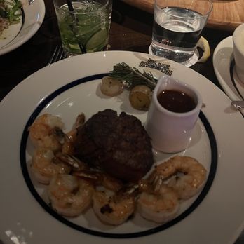 Blue Ribbon - Filet mignon with grilled shrimp and steak sauce - New American Near Me - Las Vegas, Nevada Blue Ribbon - Filet mignon with grilled shrimp and steak sauce - New American Near Me - Las Vegas, Nevada