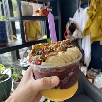Island Bodega - Custom bowl with mango, passion fruit & açaí base - Acai Bowls Near Me - Cerritos, California