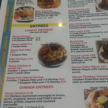 Yassa African Restaurant - Menu - Senegalese Near Me - Chicago, Illinois Yassa African Restaurant - Menu - Senegalese Near Me - Chicago, Illinois