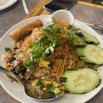 The Blue Rat Thai kitchen - 5. Pineapple Fried Rice w/ shrimp - Thai Near Me - Garland, Texas The Blue Rat Thai kitchen - 5. Pineapple Fried Rice w/ shrimp - Thai Near Me - Garland, Texas