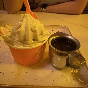 Zuzu Farmingdale - Small Cup- pistachio ice cream with hot fudge - Italian Near Me - Farmingdale, New York Zuzu Farmingdale - Small Cup- pistachio ice cream with hot fudge - Italian Near Me - Farmingdale, New York