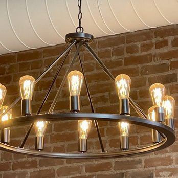 Simple Eatery - a circular chandelier with light bulbs - Bakeries Near Me - Buena Vista, Colorado