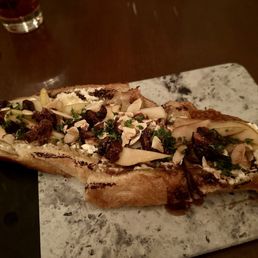 Wild Flower Honey Tartine - Goat Cheese, Almond, Pear (delicious)