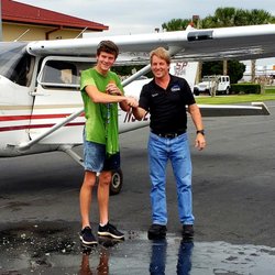 Student after his first solo with Jim Porterfield, flight instructor