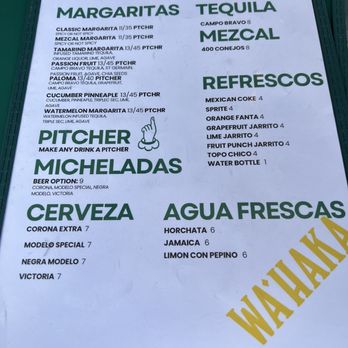 Wahaka - Drink menu - Beer Bar Near Me - Dunwoody, Georgia