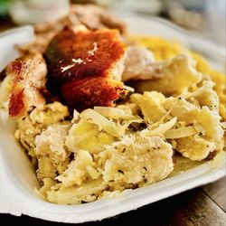 Miguel's Latin Market - Miguel's Roasted Pork & banana side. The banana side is very mild with little flavor, wouldn't order the banana side again.