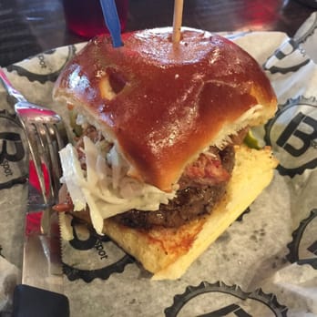 Burgrz - The burger was great! Yummy pulled pork inside. Was heavy though, I wish it was accompanied with a small side salad. - Burgers Near Me - Rochester Hills, Michigan Burgrz - The burger was great! Yummy pulled pork inside. Was heavy though, I wish it was accompanied with a small side salad. - Burgers Near Me - Rochester Hills, Michigan