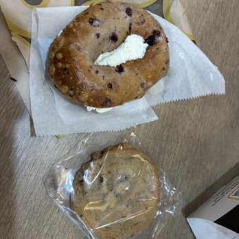 Einstein Bros. Bagels - Blueberry bagel with cream cheese - Breakfast & Brunch Near Me - Ann Arbor, Michigan