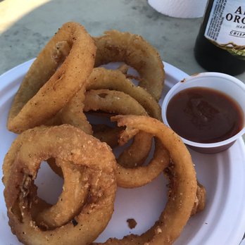 The Hangar Bar & Grill - Onion rings w/BBQ to dip in - Bars Near Me - Bessemer, Alabama