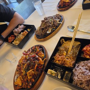 Milpitas SGD Tofu House - Spicy squid, beef and spicy chicken along with ban chan sides - Korean Near Me - Milpitas, California Milpitas SGD Tofu House - Spicy squid, beef and spicy chicken along with ban chan sides - Korean Near Me - Milpitas, California