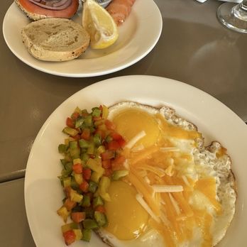 Seaview Restaurant - Sunny side eggs ala chef special and a bagel and lox! Delicious! - Salad Near Me - Long Branch, New Jersey Seaview Restaurant - Sunny side eggs ala chef special and a bagel and lox! Delicious! - Salad Near Me - Long Branch, New Jersey