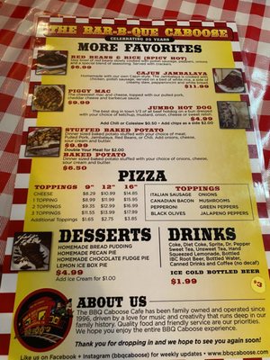 Menu photo 3 Bar-B-Que Caboose Cafe Lynchburg, TN