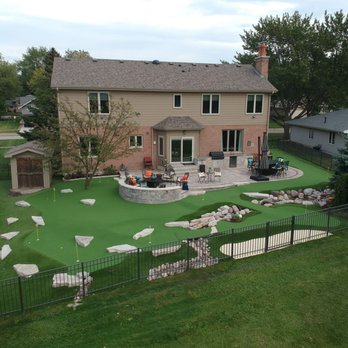 Perfect Turf - Dream backyard with river and many putting greens! - Artificial Turf Near Me - Rolling Meadows, Illinois Perfect Turf - Dream backyard with river and many putting greens! - Artificial Turf Near Me - Rolling Meadows, Illinois