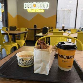 Eggbred - Country fried chicken breakfast sandwich and drip coffee - Breakfast & Brunch Near Me - Fruit Cove, Florida