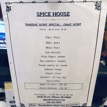 Spice House - Thursday Night Special - Indian Near Me - Edison, New Jersey Spice House - Thursday Night Special - Indian Near Me - Edison, New Jersey