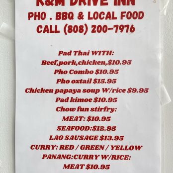 K & M Drive Inn - Menu - Fast Food Near Me - Honolulu, Hawaii K & M Drive Inn - Menu - Fast Food Near Me - Honolulu, Hawaii