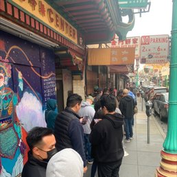 Exterior outside entrance of Golden Gate Bakery - Line for custard tarts about a 30 min wait I'm told by Locals - San Francisco, California Exterior outside entrance of Golden Gate Bakery - Line for custard tarts about a 30 min wait I'm told by Locals - San Francisco, California