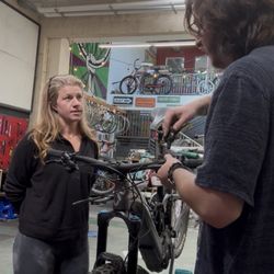 Boise Bicycle Project - Ethan teaching/fixing my brakes