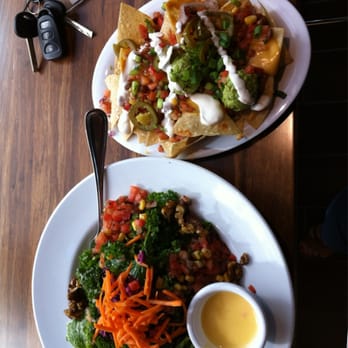 Veggie Grill by Next Level - Kale salad and nachos - Vegan Near Me - Seattle, Washington