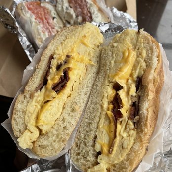 Utopia Bagels - Bacon egg and cheese on a roll - Bakeries Near Me - Whitestone, New York