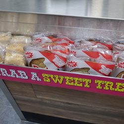 Bubbakoo's Burritos - Bonus treats David's chocolate chip cookie and rice Krispy treats