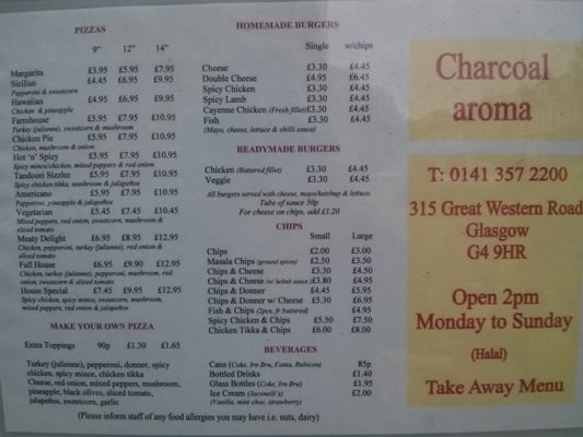 Menu photo 2 Charcoal Aroma Glasgow, GLG