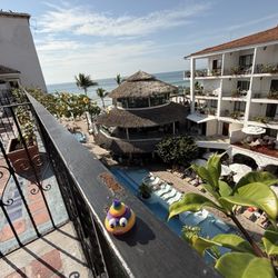 Hotel Playa Los Arcos - Overlooking the pool and restaurant.