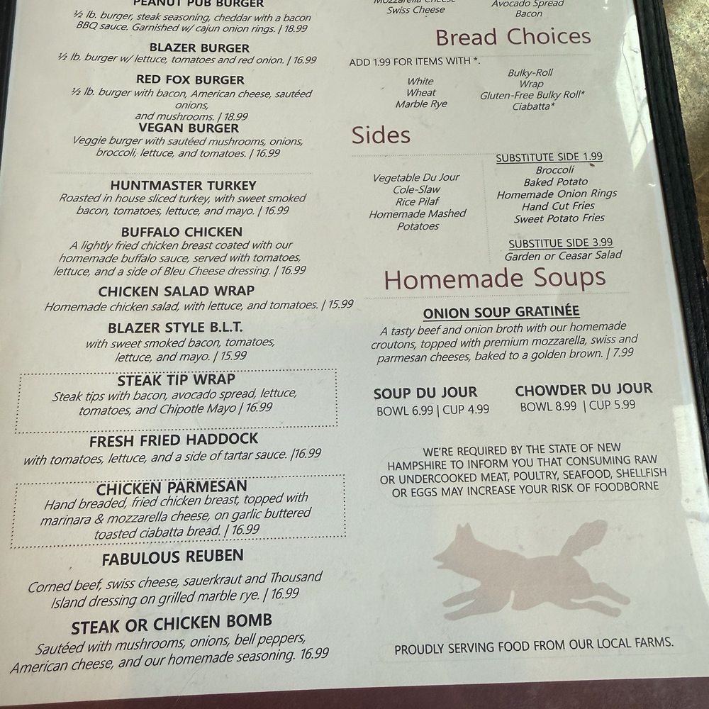 The Red Blazer Restaurant & Pub - Menu - Bakeries Near Me - Concord, New Hampshire The Red Blazer Restaurant & Pub - Menu - Bakeries Near Me - Concord, New Hampshire