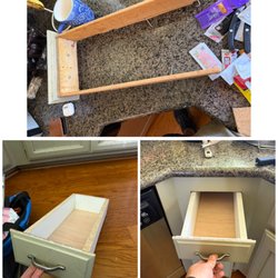 Handyman Alex - Custom drawer rebuild after severe water damage. Built a new, stronger drawer box while reusing the original front panel.