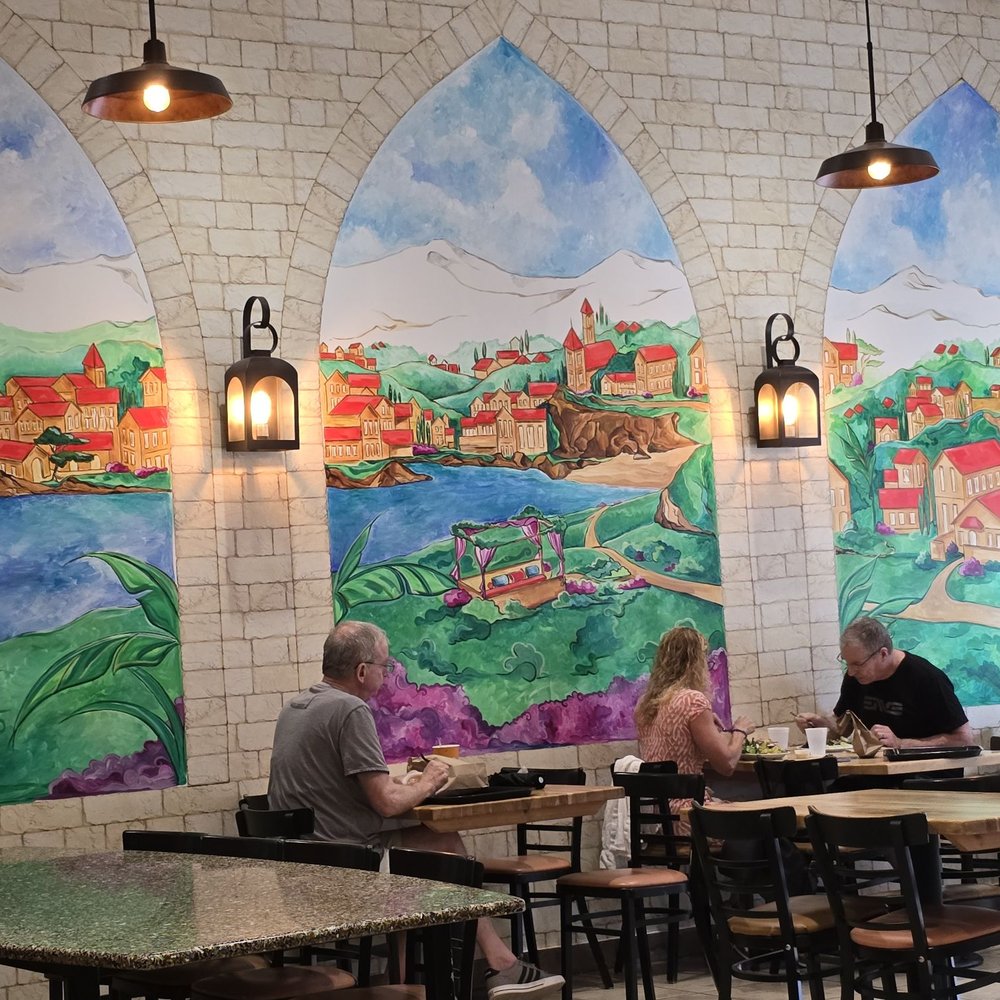 Sassool - Inside mural. - Mediterranean Near Me - Cary, North Carolina Sassool - Inside mural. - Mediterranean Near Me - Cary, North Carolina