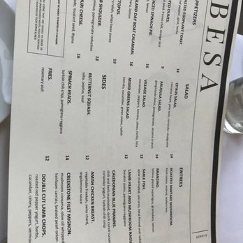 Besa - Full menu - New American Near Me - Detroit, Michigan Besa - Full menu - New American Near Me - Detroit, Michigan