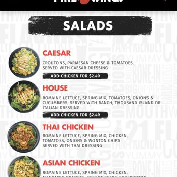 Fire Wings - Soon to come SALADs - my kind of menu item! - Chicken Wings Near Me - Alameda, California